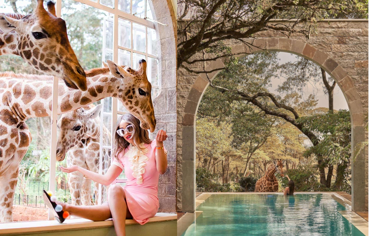 giraffe-manor-influencer-posing Giraffe Manor is one of Africa's most instagrammable rooms